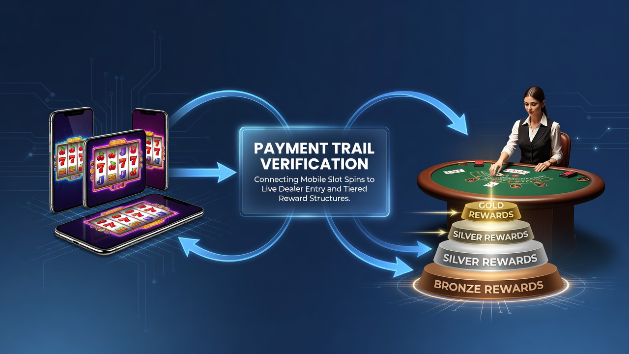 Mobile slot interface displaying transaction verification prompts linked to live dealer tables