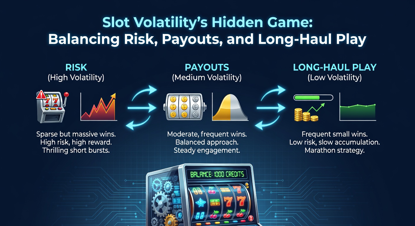 Graph comparing low and high volatility slot payout distributions over 1000 spins, showing risk curves